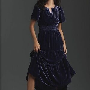 Anthropologie Somerset Velvet Dress